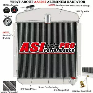 3 列アルミニウム ラジエーター 1947-1949 1948 プリムス クライスラー デラックス セダン クーペ用 3-Row Aluminium Radiator for 1947-1949 1948 Plymouth Chrysler Deluxe Sedan Coupe 【並行輸入品】
