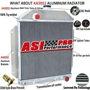 4列ラジエーター 49-53 51 フォード カントリー スクワイア セダン シボレー エンジン 3.5L 4.2L/3.7L に適合 4Row Radiator Fit 49-53 51 Ford Country Squire Sedan Chevy Engine 3.5L 4.2L/3.7L 【並行輸入品】