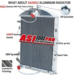 アルミ 3 列ラジエーター 1930 1931 フォード モデル A AA ヘビーデューティ 3.3L L4 L ヘッド/に適合 Aluminum 3 Row Radiator fit 1930 1931 Ford Model A AA Heavy Duty 3.3L L4 L HEAD/ 【並行輸入品】