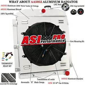 4 列ラジエーター & シュラウドファンフィット 47-1954 シボレー 3100/3600 3800 ピックアップ 3.8L/3.5L L6 4 Row Radiator&Shroud Fan fit 47-1954 Chevy 3100/3600 3800 Pickup 3.8L/3.5L L6 【並行輸入品】｜カスタムパーツ WORLD倉庫