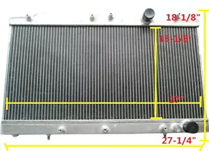 2列アルミラジエーター 三菱エクリプス/イーグルタロン/レーザー 1990-1994 MT用 2 Row Aluminum Radiator for Mitsubishi Eclipse/Eagle Talon/Laser 1990-1994 MT 【並行輸入品】