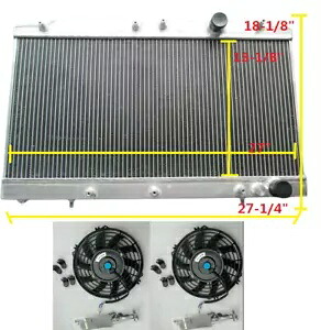 1990-1994 91 三菱エクリプス/イーグルタロン/レーザー MT アルミラジエーター + ファン For 1990-1994 91 Mitsubishi Eclipse/Eagle Talon/Laser MT Aluminum Radiator+Fans 【並行輸入品】