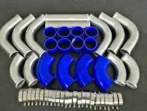 2.25インチ 57MM ユニバーサル アルミニウム ターボ インタークーラー パイピング + ブルー エルボ ホース + カプラー 2.25" 57MM UNIVERSAL ALUMINUM TURBO INTERCOOLER PIPING+ BLUE ELBOW Hose+Couplers 【並行輸入品】｜カスタムパーツ WORLD倉庫