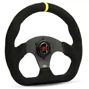SAAS ステアリングホイール スエード 13 インチ ADR ブラック フラットボトム + インジケーター SAAS Steering Wheel Suede 13" ADR Black Flat Bottom + Indicator 【並行輸入品】｜カスタムパーツ WORLD倉庫