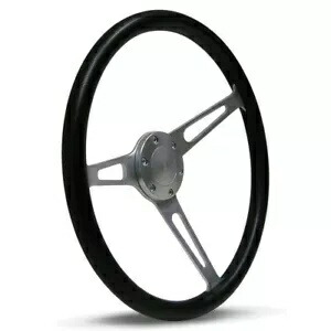 SAAS ステアリング ホイール ポリ 380mm ADR クラシック ブラッシュ アロイ スロット付き SAAS Steering Wheel Poly 380mm ADR Classic Brushed Alloy Slotted 【並行輸入品】