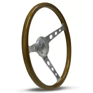 SAAS ステアリング ホイール ウッド 380mm ADR クラシック ブラッシュド 穴付き SAAS Steering Wheel Wood 380mm ADR Classic Brushed With Holes 【並行輸入品】｜カスタムパーツ WORLD倉庫
