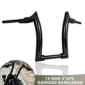 14インチ ライズ 2インチ エイプ ハンガー ハンドルバー ハーレー ツーリング CVO リミテッドに適合 14'' Rise 2\