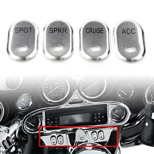 つや消しパネルスイッチカバー ハーレーツーリングエレクトラグライドロードグライドクロームに適合 Brushed Panel Switch Covers Fit Harley Touring Electra Glide Road Glide Chrome 【並行輸入品】