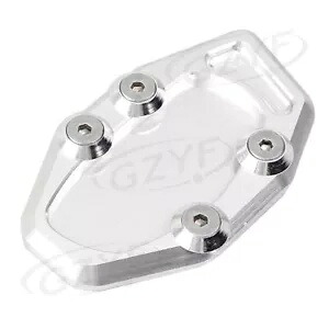 ヤマハ R25 2013-15 R3 15-16 シルバー 1X サイドスタンドキックスタンドプレートパッドビッグ CNC For Yamaha R25 2013-15 R3 15-16 Silver 1X Side Stand Kickstand Plate Pad Big CNC 【並行輸入品】