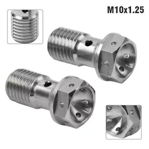 2 個バンジョーボルト M10x1.25mm チタンネジオートバイブレーキデュアルライン 2pcs Banjo Bolt M10x1.25mm Titanium Screws For Motorcycle Brake Dual Line 【並行輸入品】