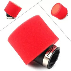 1x 42MM アングルレッドエアフィルター ATV クアッドゴーカート CRF XR 50 70 ピットダートバイクに適合 1x 42MM Angled Red Air Filter Fit ATV Quad Go Kart CRF XR 50 70 Pit Dirt Bikes 【並行輸入品】