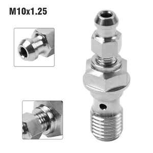 M10x1.25 チタンバンジョーボルトとブリードバルブネジオートバイブレーキキャリパー用 M10x1.25 Titanium Banjo Bolt with Bleed Valve Screw For Motorcycle Brake Caliper 【並行輸入品】