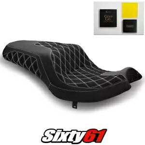 Indian Challenger シートカバーとジェル 2020-2023 ブラック ホワイト ステッチ Luimoto スエード Indian Challenger Seat Cover and Gel 2020-2023 Black White Stitch Luimoto Suede 【並行輸入品】
