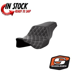 サドルメン ステップアップ フロント ラティス ホワイトゲル ラティスステッチ 08年-23年 ハーレーツーリング SADDLEMEN STEP UP FRONT LATTICE WHITE GEL LATTICE STITCH 08-23 HARLEY TOURING 【並行輸入品】