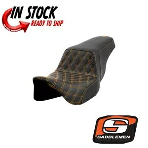 サドルメン ステップアップ ゴールド フロント格子ステッチ ジェルコア 2008-23 ハーレー ツーリング SADDLEMEN STEP UP GOLD FRONT LATTICE STITCH GELCORE 2008-23 HARLEY TOURING 【並行輸入品】