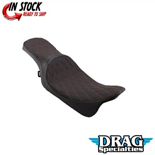 ドラッグ スペシャリティーズ プレデター 2-アップ レッド ダブル ダイヤモンド シート ハーレー ツーリング 08-22 Drag Specialties Predator 2-Up Red Double Diamond Seat Harley Touring 08-22 【並行輸入品】