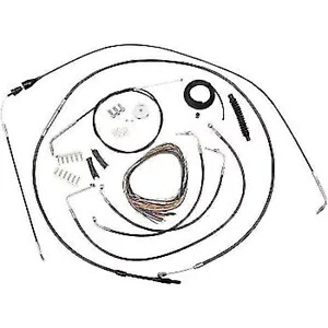 LA CHOPPERS ブラックビニール編組ハンドルバーケーブル/ブレーキラインキット LA CHOPPERS Black Vinyl Braided Handlebar Cable/Brake Line Kit 【並行輸入品】