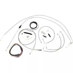 LA チョッパーズ ステンレス 12"-14" ハンドルバー ケーブル配線キット 2007 FLHT FLHX LA Choppers Stainless 12"-14" Handlebar Cable Wiring Kit 2007 FLHT FLHX 【並行輸入品】|カスタムパーツ WORLD倉庫
