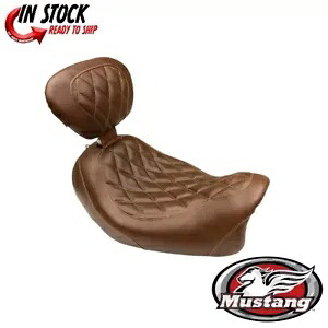 マスタング ワイドトリッパー ソロシート ブラウンダイヤモンド フロント背もたれ付き 0802-1217 Mustang Wide Tripper Solo Seat Brown Diamond Front Includes Backrest 0802-1217 【並行輸入品】｜カスタムパーツ WORLD倉庫
