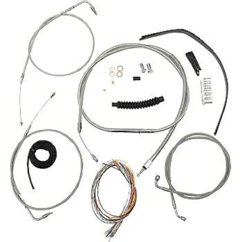 LA CHOPPERS LA-8310KT2-13 ステンレス編み込みハンドルバーケーブル/ブレーキラインキット LA CHOPPERS LA-8310KT2-13 Stainless Braided Handlebar Cable/Brake Line Kit 【並行輸入品】｜カスタムパーツ WORLD倉庫
