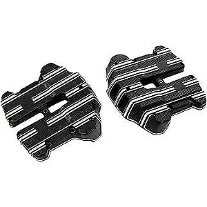 Arlen Ness ブラック機械加工 10 ゲージ ロッカーボックス トップカバーセット ハーレー M8 17-20用 Arlen Ness Black Machined 10 Gauge Rocker Box Top Covers Set for Harley M8 17-20 【並行輸入品】