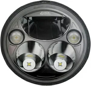 カスタム ダイナミクス LED ヘッドライト 7 インチ ブラック インディアン 2001-1574 Custom Dynamics LED Headlight 7\
