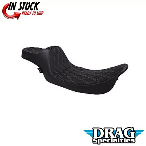 Drag Specialty 0801-1370 エクステンデッド リーチ プレデター シート シルバー ダイヤモンド ステッチ付き Drag Specialties 0801-1370 Extended Reach Predator Seat w/ Silver Diamond Stitch 【並行輸入品】