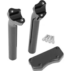 Drag Specialty 9.5 インチ ブラック ハンドルバー ライザー 1.5 インチ プルバック/トップ クランプ キット ハーレー Drag Specialties 9.5" Black Handlebar Risers 1.5" Pullback/Top Clamp Kit Harley 【並行輸入品】｜カスタムパーツ WORLD倉庫