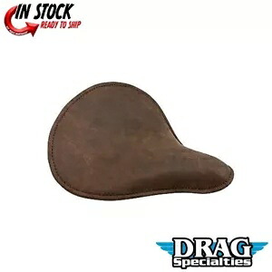 ドラッグ スペシャリティーズ ラージ ロープロファイル ディストレスト ブラウン レザー スプリング ソロ シート Drag Specialties Large Low Profile Distressed Brown Leather Spring Solo Seat 【並行輸入品】
