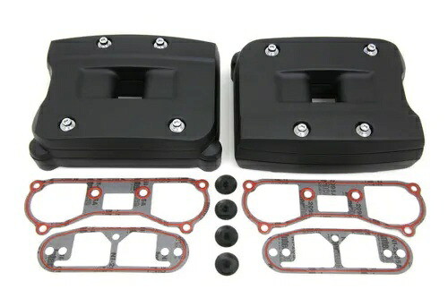 V-Twin ハーレーダビッドソン用ブラックロッカーボックスカバーセット Black Rocker Box Cover Set for Harley Davidson by V-Twin 【並行輸入品】｜カスタムパーツ WORLD倉庫