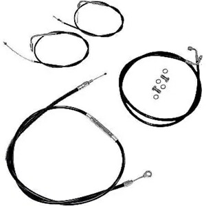 LA CHOPPERS ブラックビニール編組ハンドルバーケーブル/ブレーキラインキット LA CHOPPERS Black Vinyl Braided Handlebar Cable/Brake Line Kit 【並行輸入品】