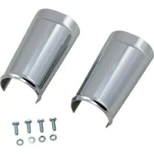 クロームファットタイヤフォークブーツカバー 18インチ x 5.5インチ ハーレー FLHT/FLTR/FLHR/FLHX 用 Chrome Fat Tire Fork Boot Covers for 18\