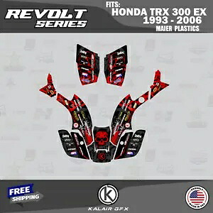 HONDA TRX 300 MAIER 16 MIL (93-06) REVOLT-Red 用グラフィックスキット Graphics Kit for HONDA TRX 300 MAIER 16 MIL (93-06) REVOLT-Red 【並行輸入品】