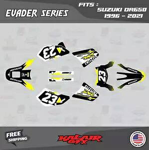 スズキ DR650 DR650S (全年式) EVADER シリーズ用グラフィックスキット - イエロー Graphics Kit for Suzuki DR650 DR650S (All Years) EVADER SERIES- Yellow 【並行輸入品】