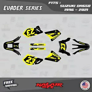 スズキ DR650 DR650S (全年式) EVADER シリーズ用グラフィックスキット - イエローシフト Graphics Kit for Suzuki DR650 DR650S (All Years) EVADER SERIES- Yellow Shift 【並行輸入品】
