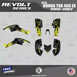 HONDA TRX400EX (2005-2007) 16MIL REVOLT 用グラフィックスキット - イエロー Graphics Kit for HONDA TRX400EX (2005-2007) 16MIL REVOLT-Yellow 【並行輸入品】