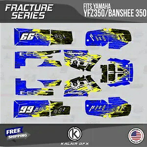 ヤマハ バンシー 350 グラフィックス キット 16 MIL フラクチャー用グラフィックスキット - ブルーイエロー Graphics Kit for YAMAHA Banshee 350 Graphics Kit 16 MIL Fracture - Blue Yellow 【並行輸入品】