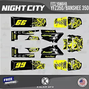 Yamaha YFZ350 Banshee 350-16 MIL NightCity 用グラフィックスキット - イエロー Graphics Kit for Yamaha YFZ350 Banshee 350-16 MIL NightCity -Yellow 【並行輸入品】