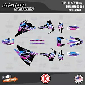 Husqvarna Supermoto 701 (2016-2023) Vizion シリーズ用グラフィックスキット - マゼンタ Graphics Kit for Husqvarna Supermoto 701 (2016-2023) Vizion Series -Magenta 【並行輸入品】