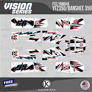 Yamaha YFZ350 Banshee 350-16 MIL Vizion 用グラフィックスキット - レッド - ブルー Graphics Kit for Yamaha YFZ350 Banshee 350-16 MIL Vizion -Red-Blue 【並行輸入品】
