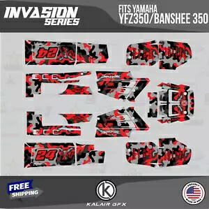 ヤマハ YFZ350 バンシー 350-16 MIL インベージョン シリーズ用グラフィックスキット - レッド Graphics Kit for Yamaha YFZ350 Banshee 350-16 MIL Invasion Series- Red 【並行輸入品】