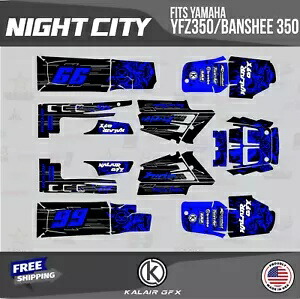 Yamaha YFZ350 Banshee 350-16 MIL NightCity 用グラフィックスキット - ブルー Graphics Kit for Yamaha YFZ350 Banshee 350-16 MIL NightCity -Blue 【並行輸入品】