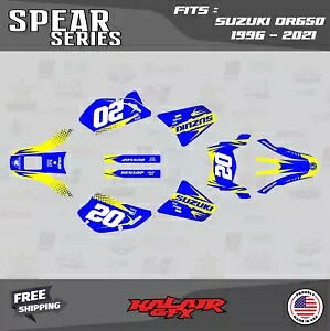 スズキ DR650 (全年式) DR 650 スピア シリーズ用グラフィックスキット - ブルーイエロー Graphics Kit for Suzuki DR650 (All Years) DR 650 Spear Series- Blue Yellow 【並行輸入品】