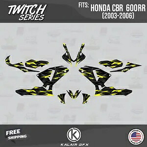 HONDA CBR 600RR (2003-2006) Twitch 用グラフィックスキット - イエロー Graphics Kit for HONDA CBR 600RR (2003-2006) Twitch - Yellow 【並行輸入品】