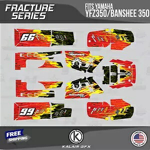 ヤマハ バンシー 350 グラフィックスキット 16 MIL フラクチャー用グラフィックスキット - レッドイエロー Graphics Kit for YAMAHA Banshee 350 Graphics Kit 16 MIL Fracture - Red Yellow 【並行輸入品】