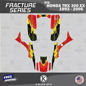 HONDA TRX 300 EX (93-06) TRX300 16 MIL フラクチャー レッド イエロー用グラフィックスキット Graphics Kit for HONDA TRX 300 EX (93-06) TRX300 16 MIL Fracture-Red-Yellow 【並行輸入品】