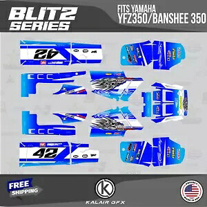 Yamaha YFZ350 Banshee 350-16 MIL Blitz シリーズ用グラフィックスキット - ブルー Graphics Kit for Yamaha YFZ350 Banshee 350-16 MIL Blitz Series - Blue 【並行輸入品】