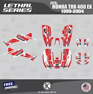 HONDA TRX400EX (1999-2004) 16MIL リーサル シリーズ用グラフィックスキット - レッド Graphics Kit for HONDA TRX400EX (1999-2004) 16MIL Lethal Series - Red 【並行輸入品】