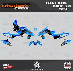 KTM Duke 390 (20
2000
24) Orange-crew 用グラフィックスキット - ブルー Graphics Kit for KTM Duke 390 (2024) Orange-crew - BLUE 【並行輸入品】