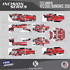 Yamaha YFZ350 Banshee 350-16 MIL Incision 用グラフィックスキット - レッド Graphics Kit for Yamaha YFZ350 Banshee 350-16 MIL Incision - Red 【並行輸入品】
